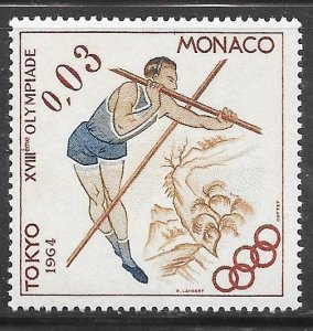 Monaco 594: 3c Pole Vault, MH, VF