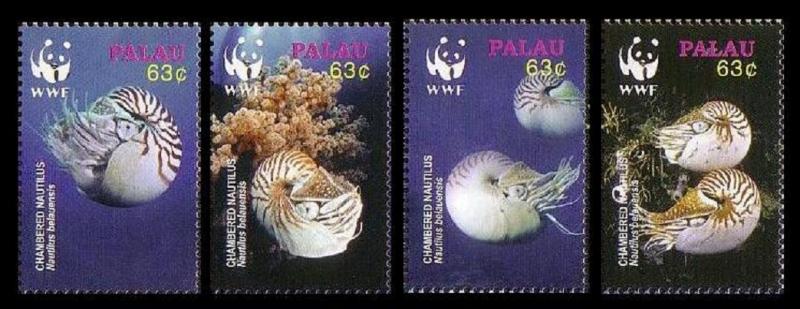 Palau WWF Chambered Nautilus 4v SG#2153-2156 SC#853 a-d MI#2530-2533