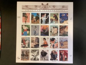 US Sheet of 20 Scott #3502 2001 34-cent American Illustrators MNH VF