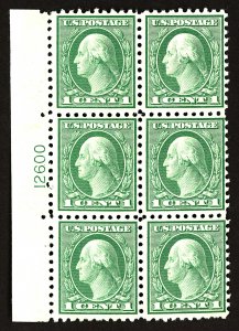 U.S. #543 MINT PL# Block OG HR