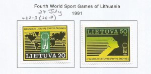 LITHUANIA - 1991 - 4th World Sport Games of Lithuania -  Perf 2v Set - M L H