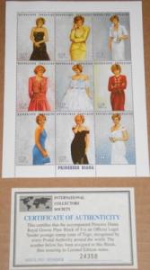 Princess Diana gowns Togo Souvenir stamps mini sheet plus...