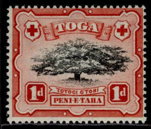 TONGA GVI SG75, 1d black & scarlet, LH MINT.