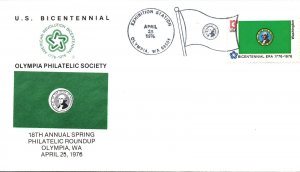 US SPECIAL EVENT CANCELLATION COVER U.S. BICENTENNIAL OLYMPIA PHILATELIC CACHET