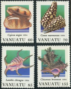 Vanuatu #632-635 Shells Marine Life Nature Postage Stamps 1994 Mint LH