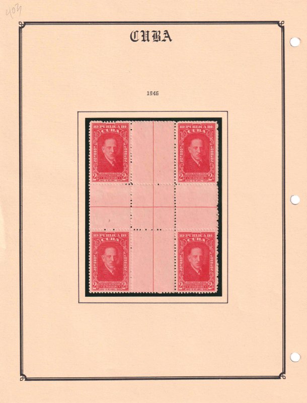 CUBA COLLECTION LOT 403 FIRST DAY COVERS MNH CROSS GUTTER BLOCKS  5 SCANS