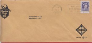 4c SAFETY Canadian Pacific CPR PERFIN Wilding Issue 1959 Canada cover