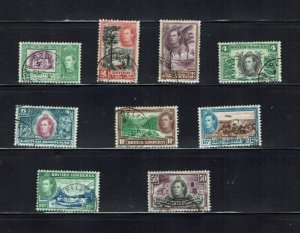 British Honduras: 1938 King George VI definitive,  Short set to 50c Good used