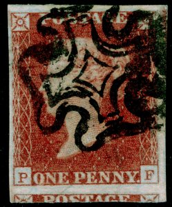 SG7, 1d red-brown PLATE 10, FINE USED. Cat £190. BLACK MX. IVORY HEAD. PF 