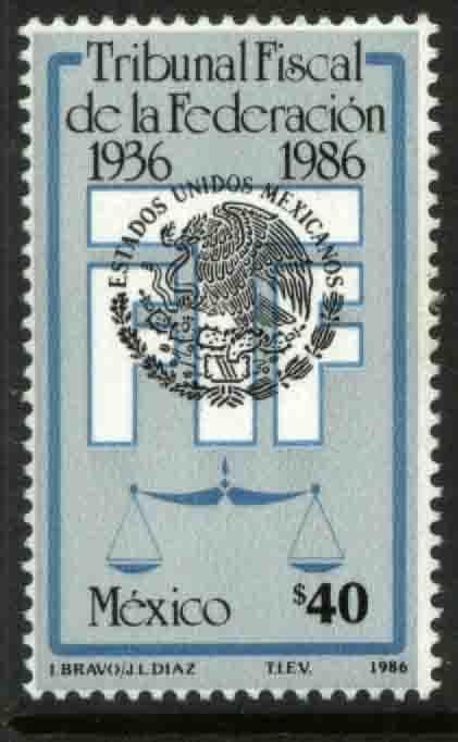 MEXICO 1449, 50th Anniversary of the Federal Tax Court. MINT, NH. F-VF.