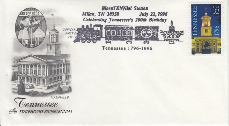 1996 Tennessee BiCentennial(Scott 3070) Milan Pictorial