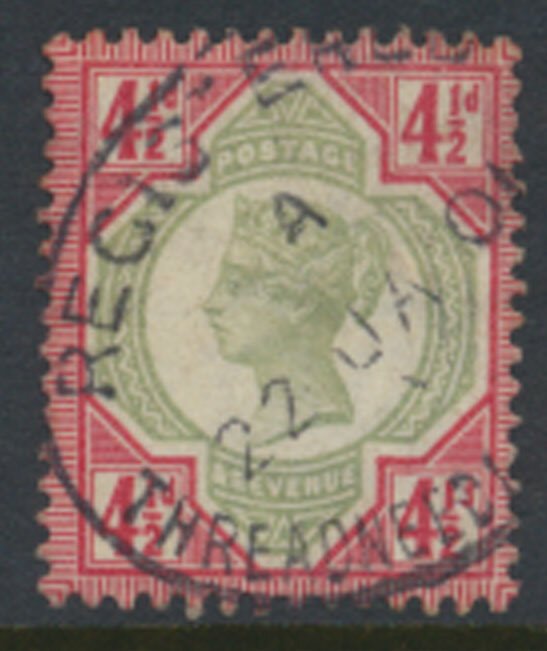 GB QV  SG 206  SC# 117 Used Threadneedle St Cancel 01 -  1892 see  details/sc...