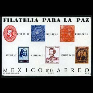 MEXICO 1974 - Scott# C434 S/S EXFILMEX 74-Stamps NH