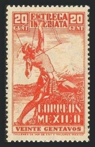 Mexico E6 block/4,hinged.Michel 742. Special Delivery 1941.Indian archer.