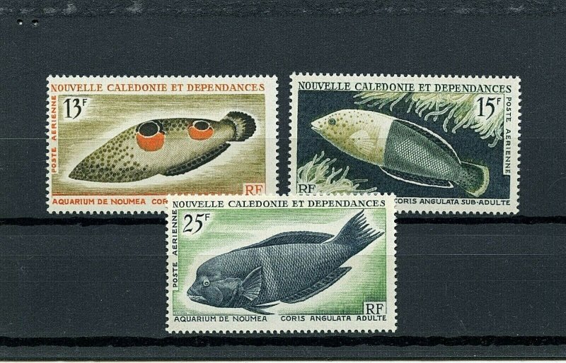 New Caledonia #C41-C43 (NE437) Complete 1965 Fish Air Issue, MNH, VF