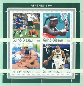 GUINEA BISSAU - 2003 -  Athens Olympics - Perf 4v Sheet - Mint Never Hinged