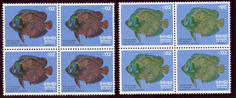 Ceylon 1972 2c multicoloured 'Emperor Angel Fish' PLUM OMITTED MNH. SG 594, 594a