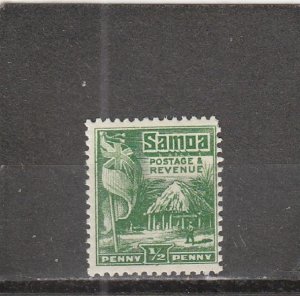 Samoa  Scott#  142  MH  (1921 British Flag and Samoan House)