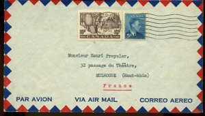 1951 to FRANCE 1st 1/4 oz airmail  cover Canada