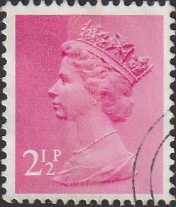 Great Britain #MH32 1971 2-1/2p Magenta QEII Machin Head USED-Fine.