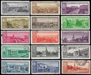 Russia-USSR 1958 Sc 2120-34 U cto vf Soviet capitals