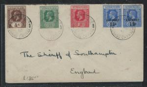 CAYMAN ISANDS (P1706B) 1918 KGV   5 STAMP FRANK  COVER TO ENGLAND