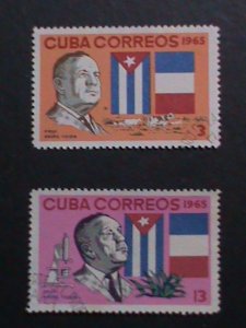 ​CUBA-1965-SC#1055-6 VERY OLD CUBA STAMPS- ANDRE VOISIN-NATURALIST USED-VF-
