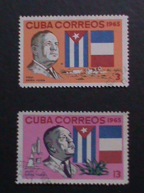 ​CUBA-1965-SC#1055-6 VERY OLD CUBA STAMPS- ANDRE VOISIN-NATURALIST USED-VF-
