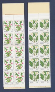 PALAU - Scott 130a & 131a    - MNH booklets - flowers - 1987