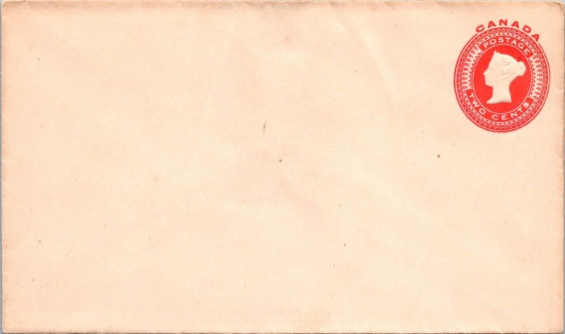 Canada QV 2c Red (Leaning Right) Stationery Cover Unused - L41782