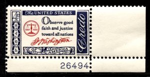 US Stamps #1139 MINT OG NH PLATE SINGLE