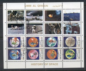 Umm al Qiwain 1972 Moon Exploration sheetlet small size CTO