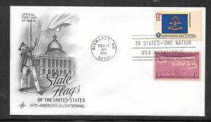 Just Fun Cover #1671 FDC ND. State Flag Artcraft Cachet. (A1501)