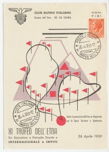 Postcard / Postmark Italy 1959 Etna Trophy - Ski - Alp