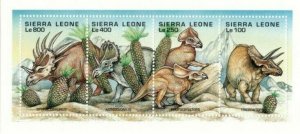 Sierra Leone 1995 - Dinosaurs, Triceratops - Sheet of 4v - Scott 1792 - MNH