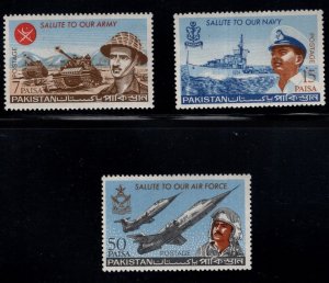 Pakistan Scott 219-221 MNH** Military stamp set