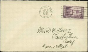 US FDC #739  Green Bay, WI