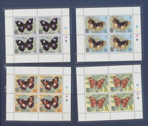 TUVALU - Scott 146a-149a   - four MNH S/S - Butterfly, insect - 1981