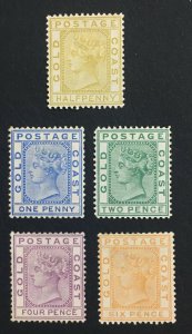 MOMEN: GOLD COAST SG #4-8 1876-84 CROWN CC P14 MINT OG H/1NG(4d) LOT #61123