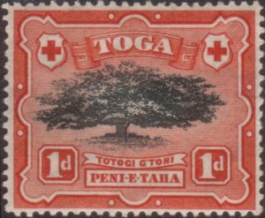 Tonga 1942 SG75 1d Ovava Tree Wmk mult script CA MNH