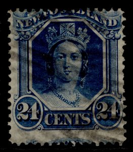 CANADA - Newfoundland QV SG30, 24c blue, USED. Cat £40.