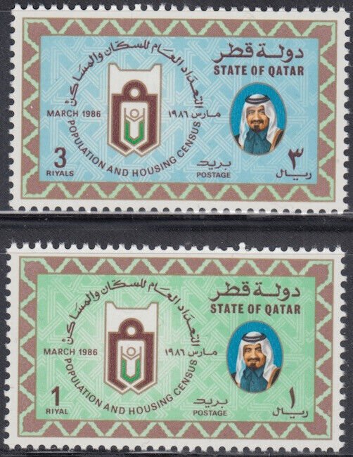 QATAR Sc # 682-3 CPL MNH SET - POPULATION and HOUSING CENSUS