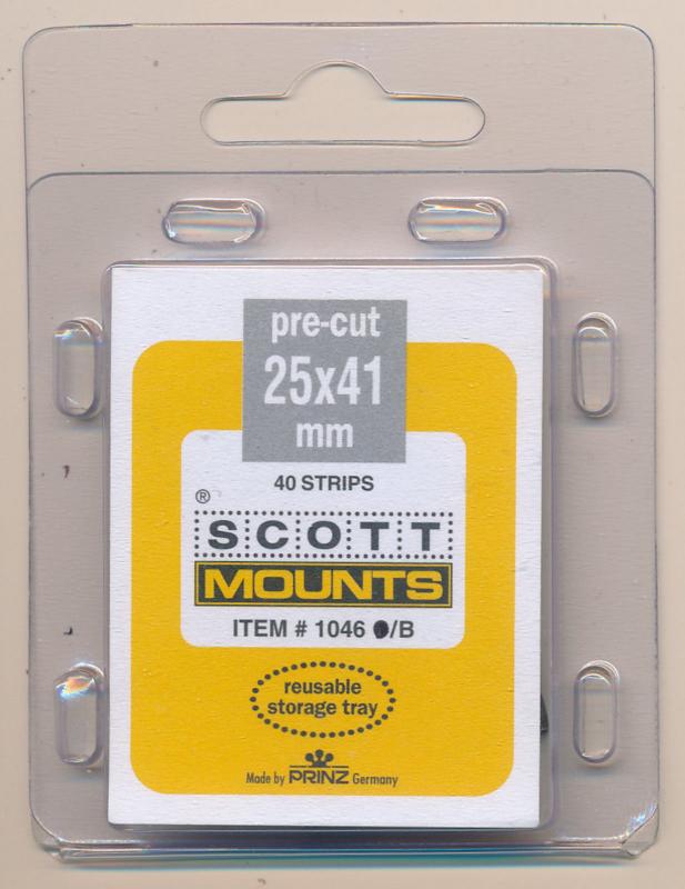 Prinz Scott Stamp Mount 25/41 mm - BLACK - Pack of 40 (25x41  25mm) PRECUT  1046