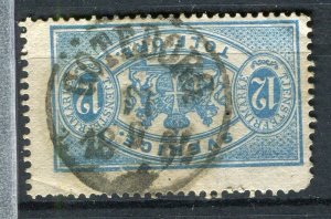 SWEDEN; 1880s early classic Official issue used 12ore. value fair Postmark