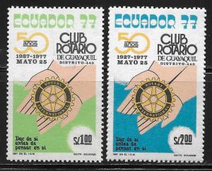Ecuador 954-55 50th Rotary Club set MNH