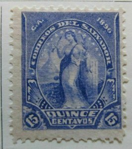 A6P37F12 Salvador Official Stamp 1896 optd 15c mh*-