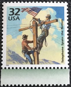 US #3183e MNH Single w/selvage Intercontinental Phone Line SCV $.75 L30