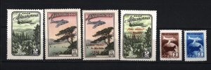 RUSSIA/USSR 1955 AVIATION SET OF 6 STAMPS MNH