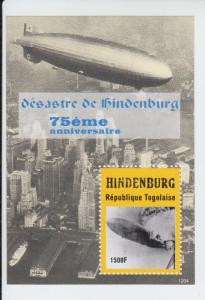 2012 Togo Hindenburg 75th Anniversary SS (Scott NA) MNH