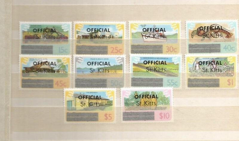 ST KITTS SCOTT O1-10 MNH 